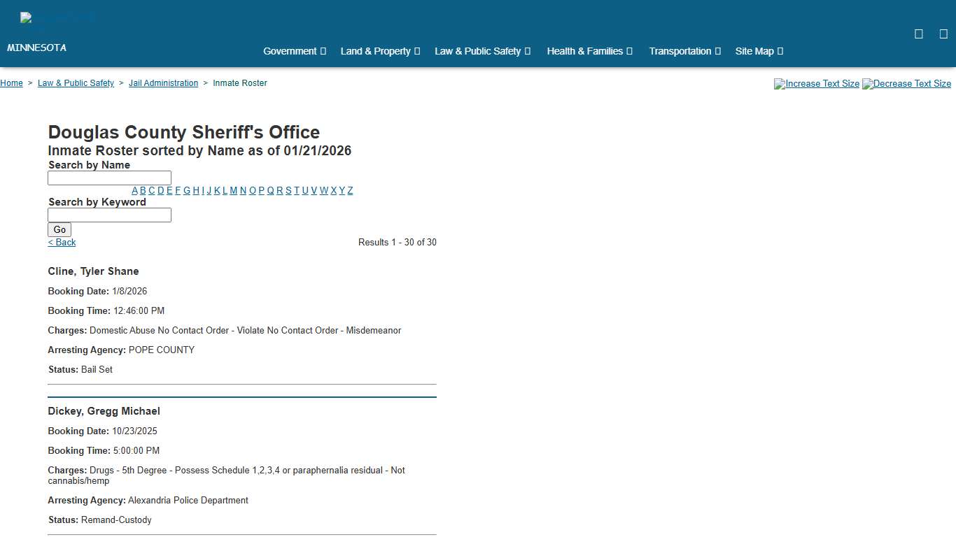 Douglas County Inmate Roster